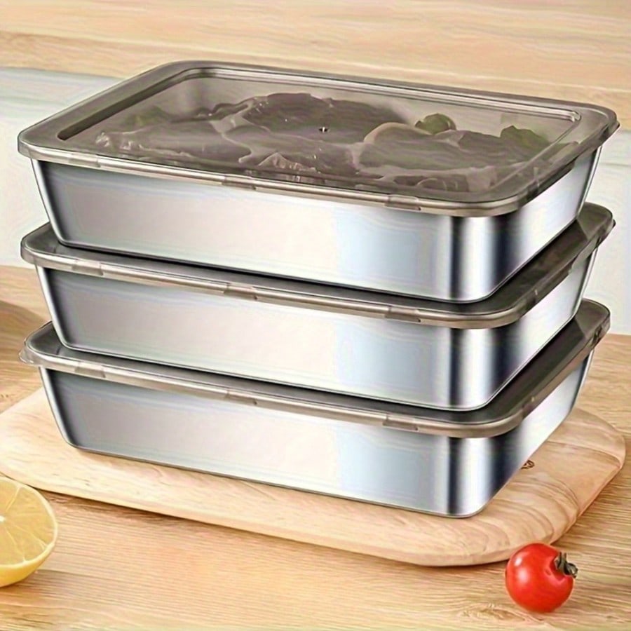 6개(3박스+3뚜껑) 스테인리스 스틸 식품 보관 용기  - Meal Prep Food 리뷰 및 가격