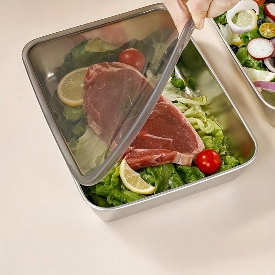 6개(3박스+3뚜껑) 스테인리스 스틸 식품 보관 용기  - Meal Prep Food 리뷰 및 가격
